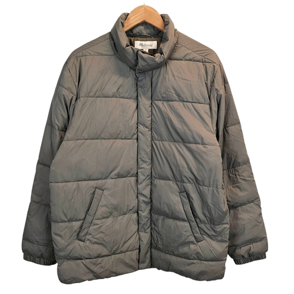Madewell Mens Quilted Puffer Jacket In Cargo Green Medium Primaloft Gorpcore - Picture 3 of 15
